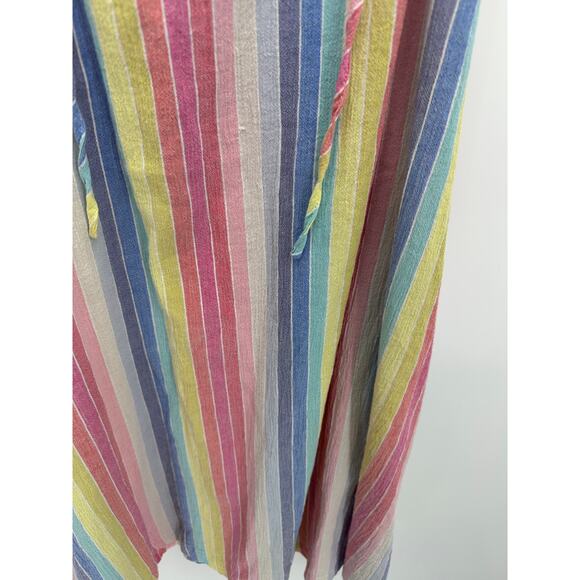 Drapers James RSVP Dress Women Large Pastel Striped Knee Length Rainbow Pockets - Picture 7 of 8